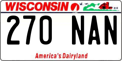 WI license plate 270NAN