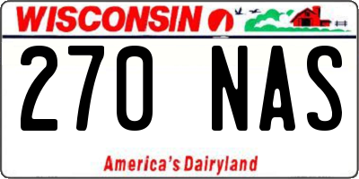 WI license plate 270NAS