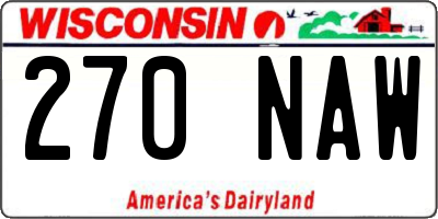 WI license plate 270NAW