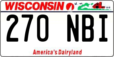 WI license plate 270NBI