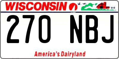 WI license plate 270NBJ