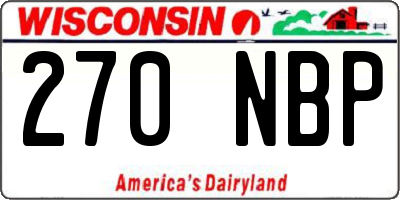 WI license plate 270NBP