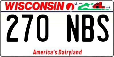 WI license plate 270NBS