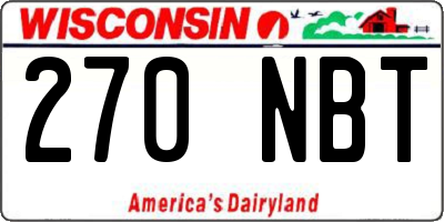 WI license plate 270NBT