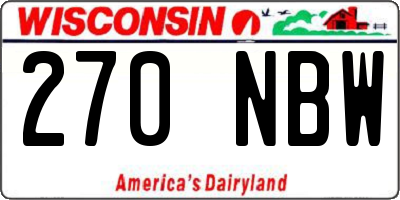 WI license plate 270NBW