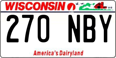 WI license plate 270NBY