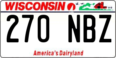 WI license plate 270NBZ