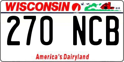 WI license plate 270NCB