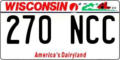 WI license plate 270NCC
