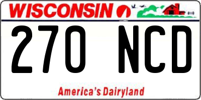 WI license plate 270NCD
