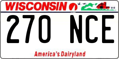 WI license plate 270NCE