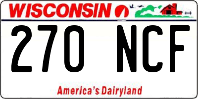 WI license plate 270NCF
