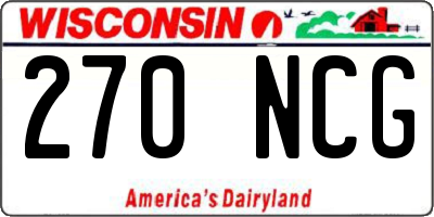 WI license plate 270NCG