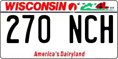 WI license plate 270NCH