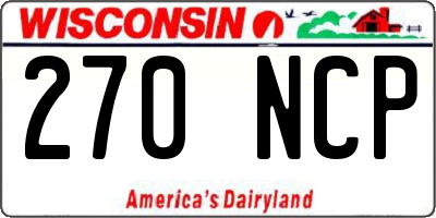 WI license plate 270NCP