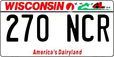 WI license plate 270NCR
