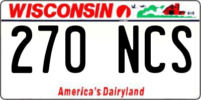 WI license plate 270NCS