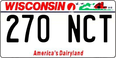 WI license plate 270NCT