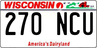 WI license plate 270NCU