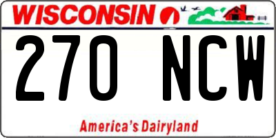 WI license plate 270NCW