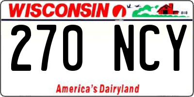 WI license plate 270NCY