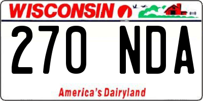 WI license plate 270NDA