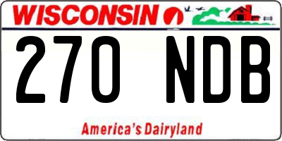 WI license plate 270NDB