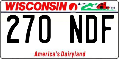 WI license plate 270NDF