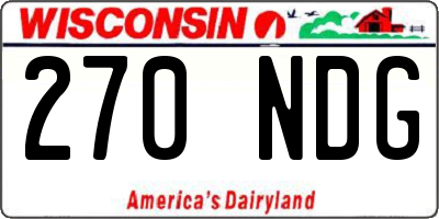 WI license plate 270NDG