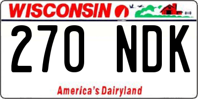 WI license plate 270NDK