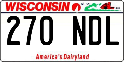 WI license plate 270NDL