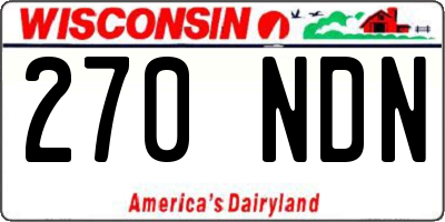 WI license plate 270NDN