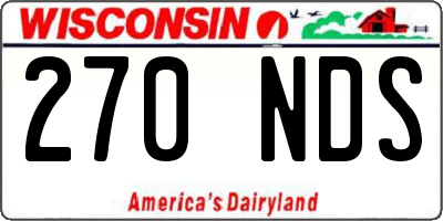 WI license plate 270NDS