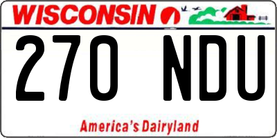 WI license plate 270NDU