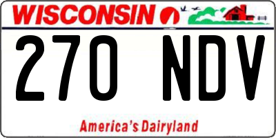 WI license plate 270NDV