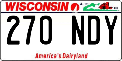 WI license plate 270NDY
