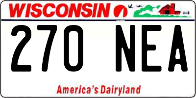 WI license plate 270NEA