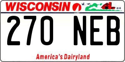 WI license plate 270NEB