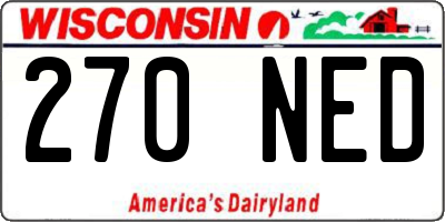 WI license plate 270NED