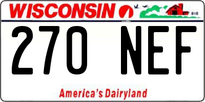 WI license plate 270NEF