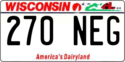 WI license plate 270NEG