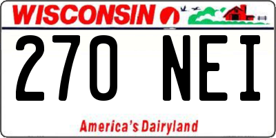 WI license plate 270NEI
