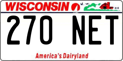 WI license plate 270NET