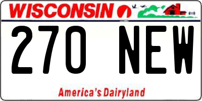WI license plate 270NEW