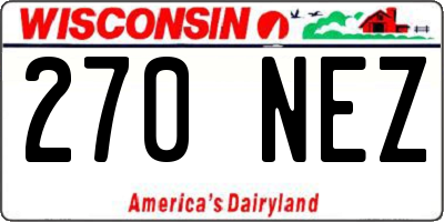 WI license plate 270NEZ