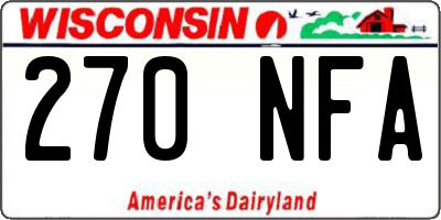 WI license plate 270NFA