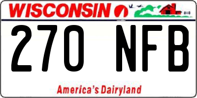 WI license plate 270NFB