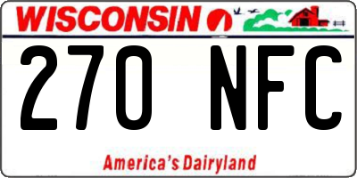 WI license plate 270NFC