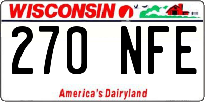 WI license plate 270NFE