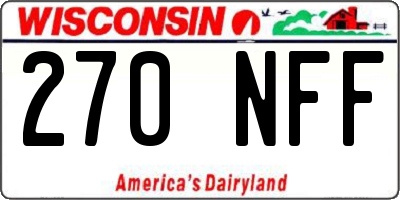 WI license plate 270NFF
